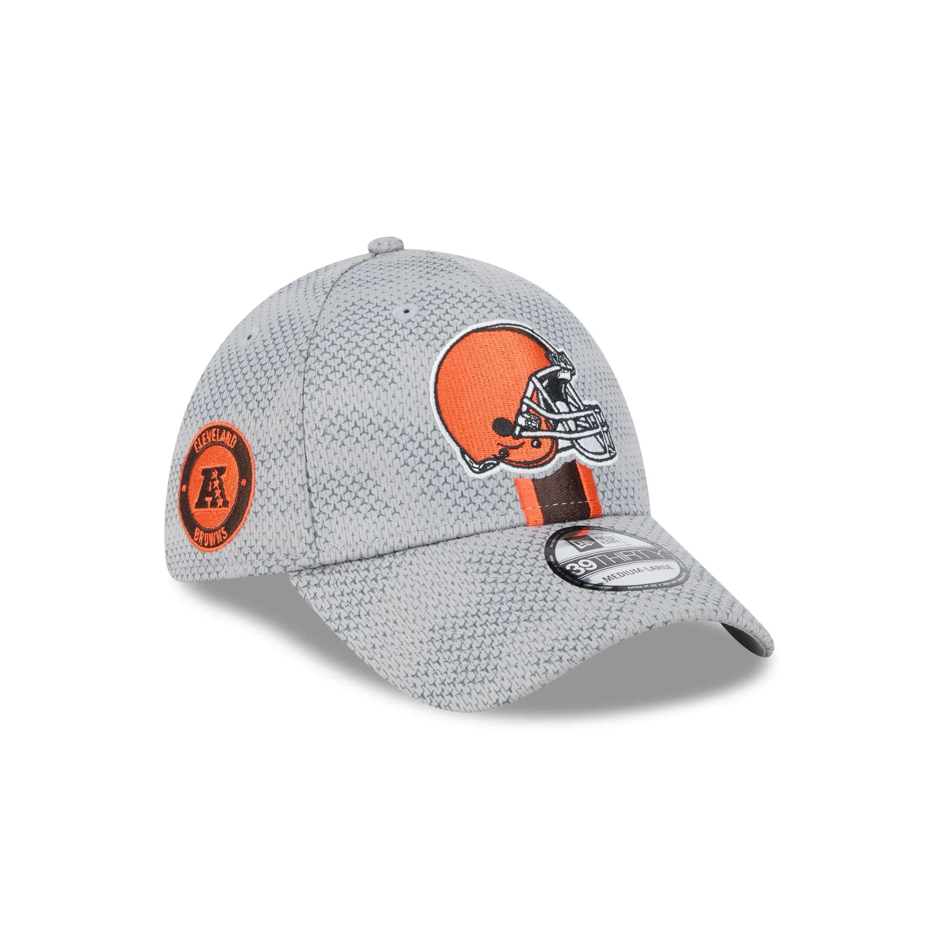 Cleveland Browns 2024 Sideline Gray 39THIRTY Stretch Fit Hat sold by New Era