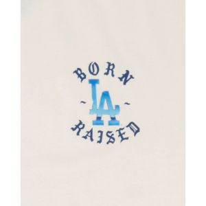 Born X Raised Los Angeles Dodgers Logo White T-Shirt sold by New Era