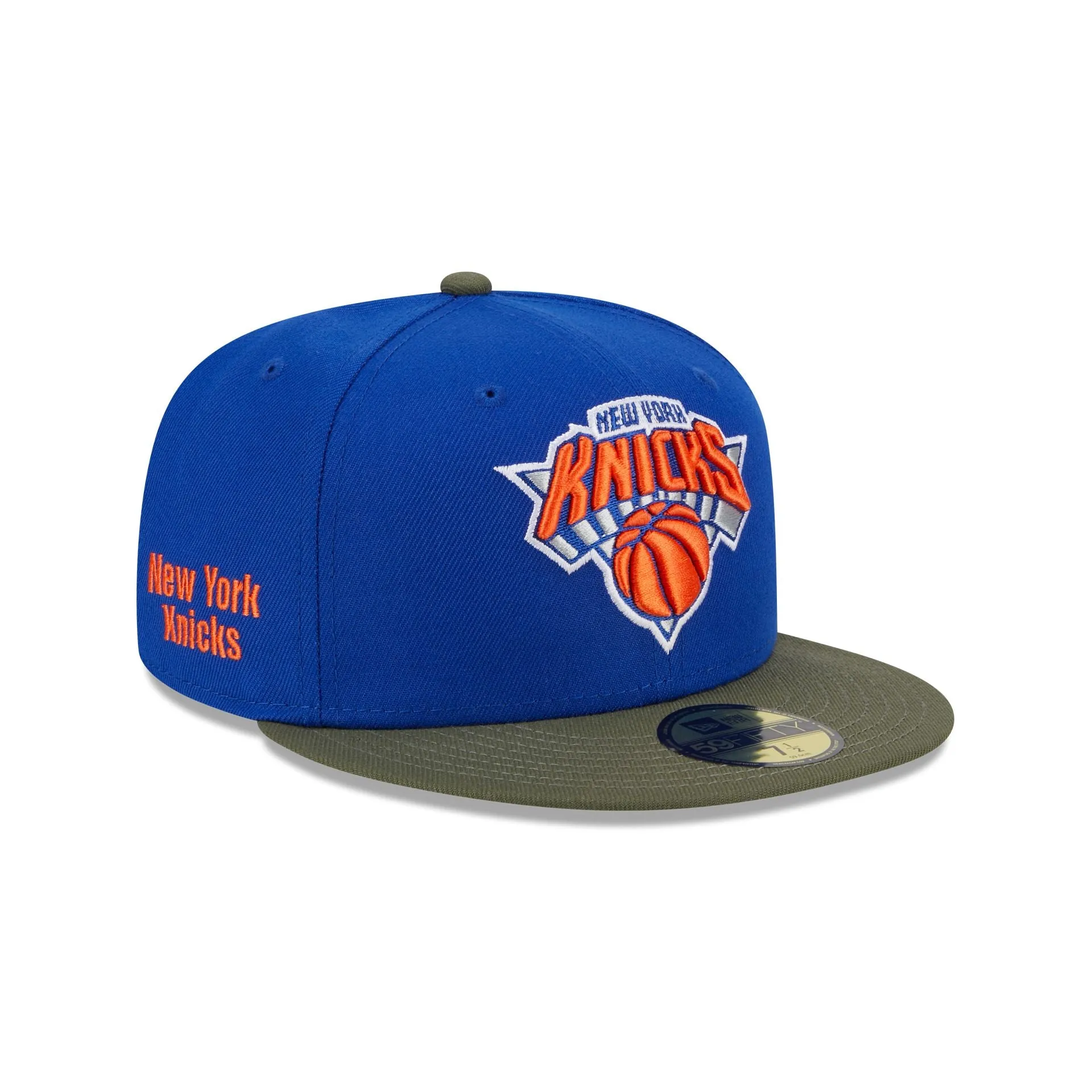 New York Knicks Olive Visor 59FIFTY Fitted Hat sold by New Era