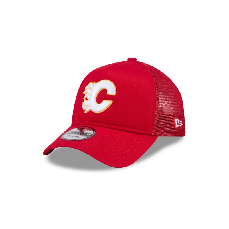 Calgary Flames 9FORTY A-Frame Trucker Hat sold by New Era