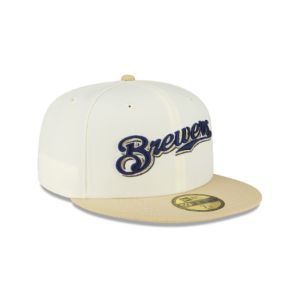 Just Caps Chrome Milwaukee Brewers 59FIFTY Fitted Hat sold by New Era