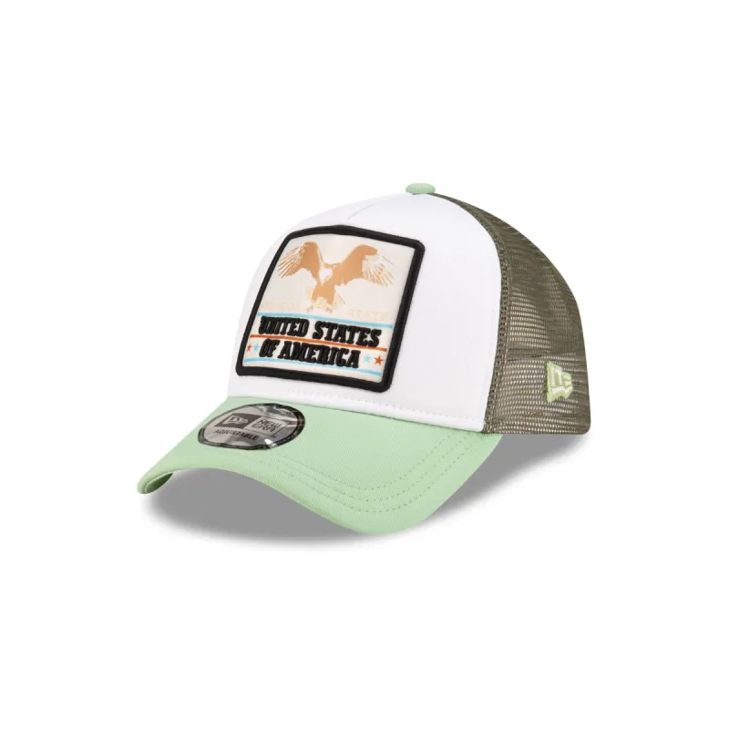 New Era Green Eagle Patch 9FORTY A-Frame Snapback Hat made by New Era