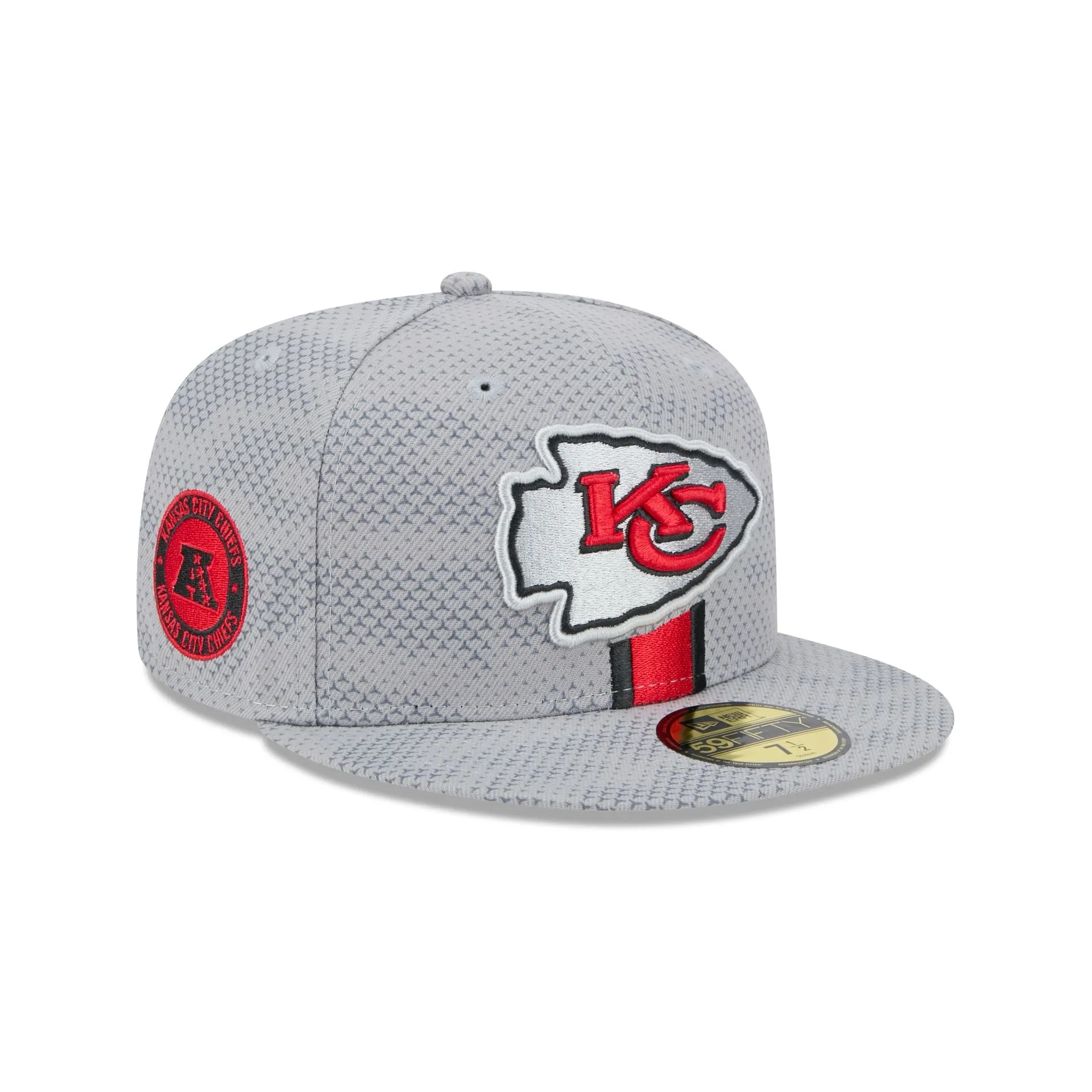 Kansas City Chiefs 2024 Sideline Gray 59FIFTY Fitted Hat sold by New Era