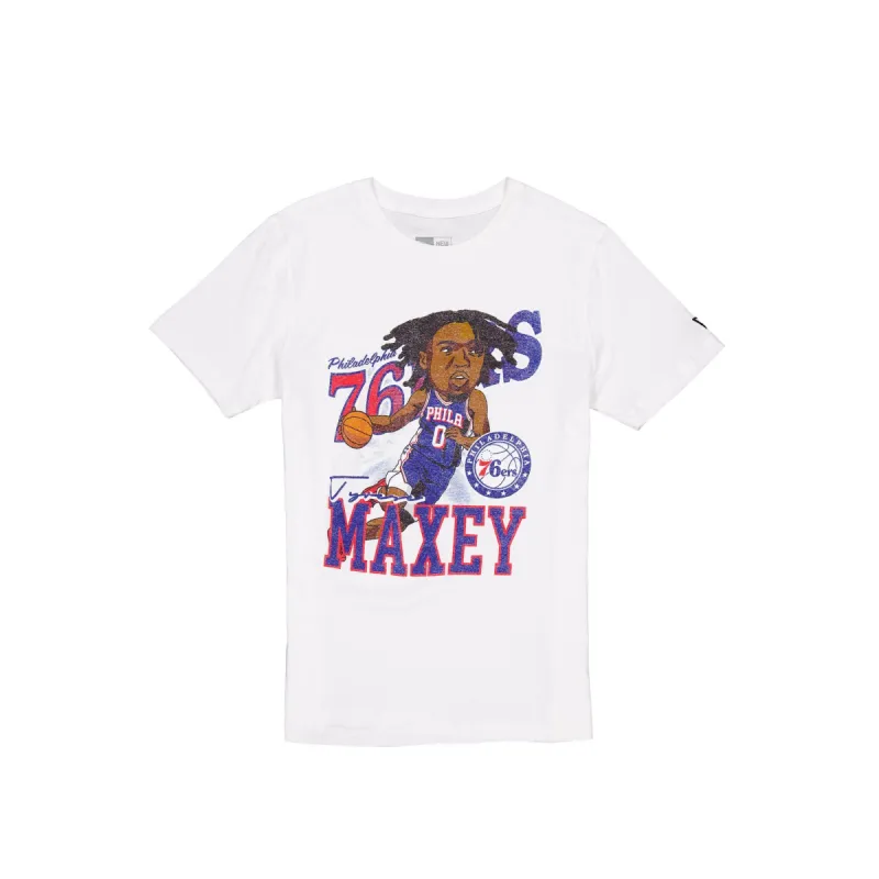 Philadelphia 76ers Tyrese Maxey Caricature T-Shirt sold by New Era