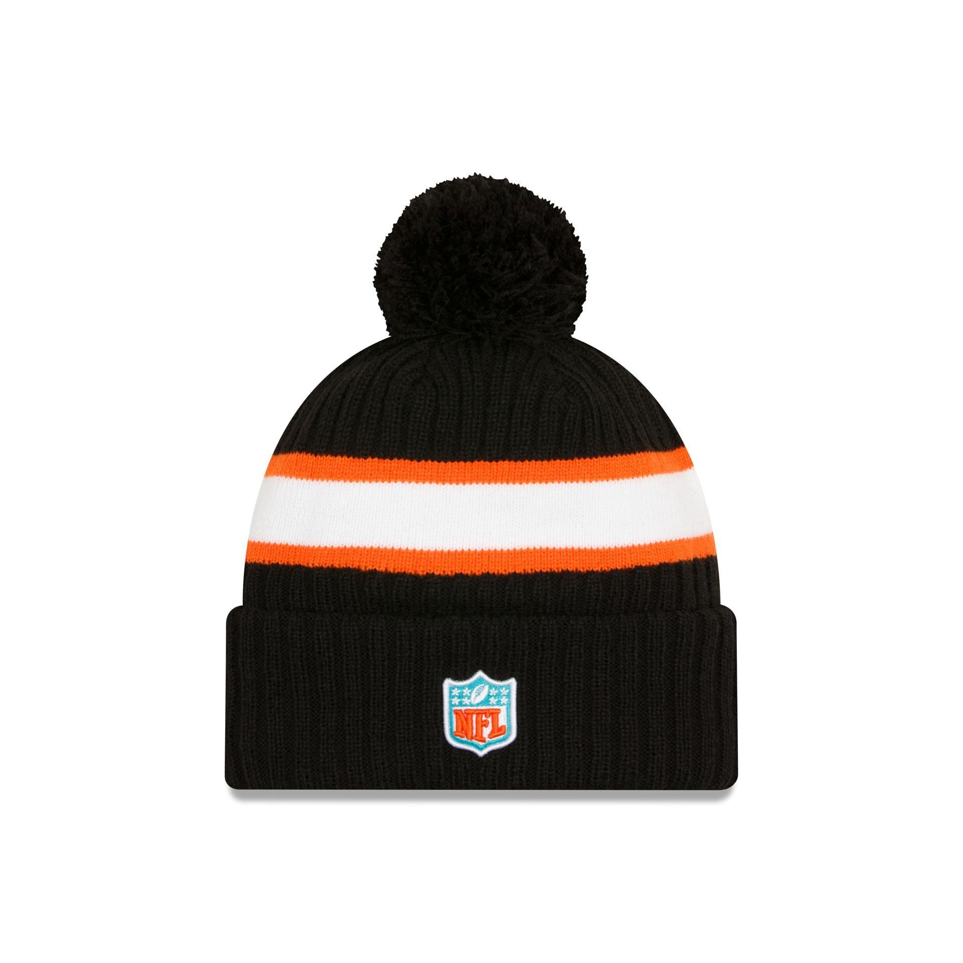 Miami Dolphins 2023 Cold Weather Black Pom Knit Hat sold by New Era product image thumbnail 2