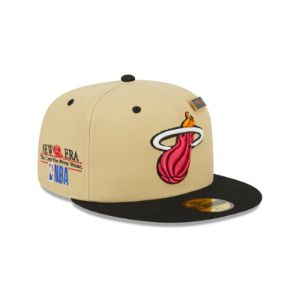 Miami Heat Tan 59FIFTY Fitted Hat sold by New Era
