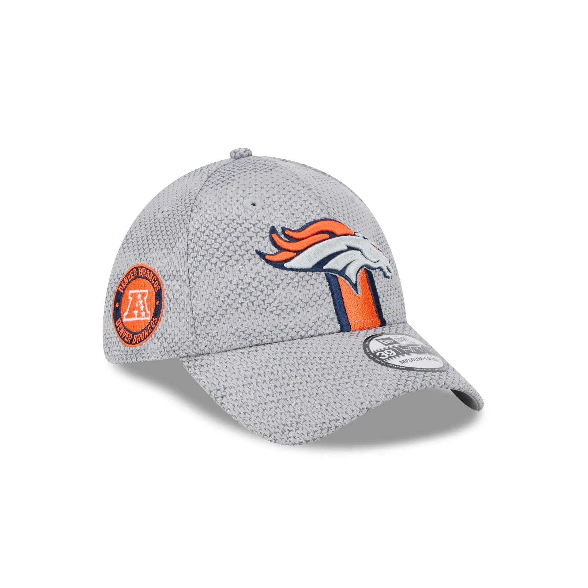 Denver Broncos 2024 Sideline Gray 39THIRTY Stretch Fit Hat sold by New Era