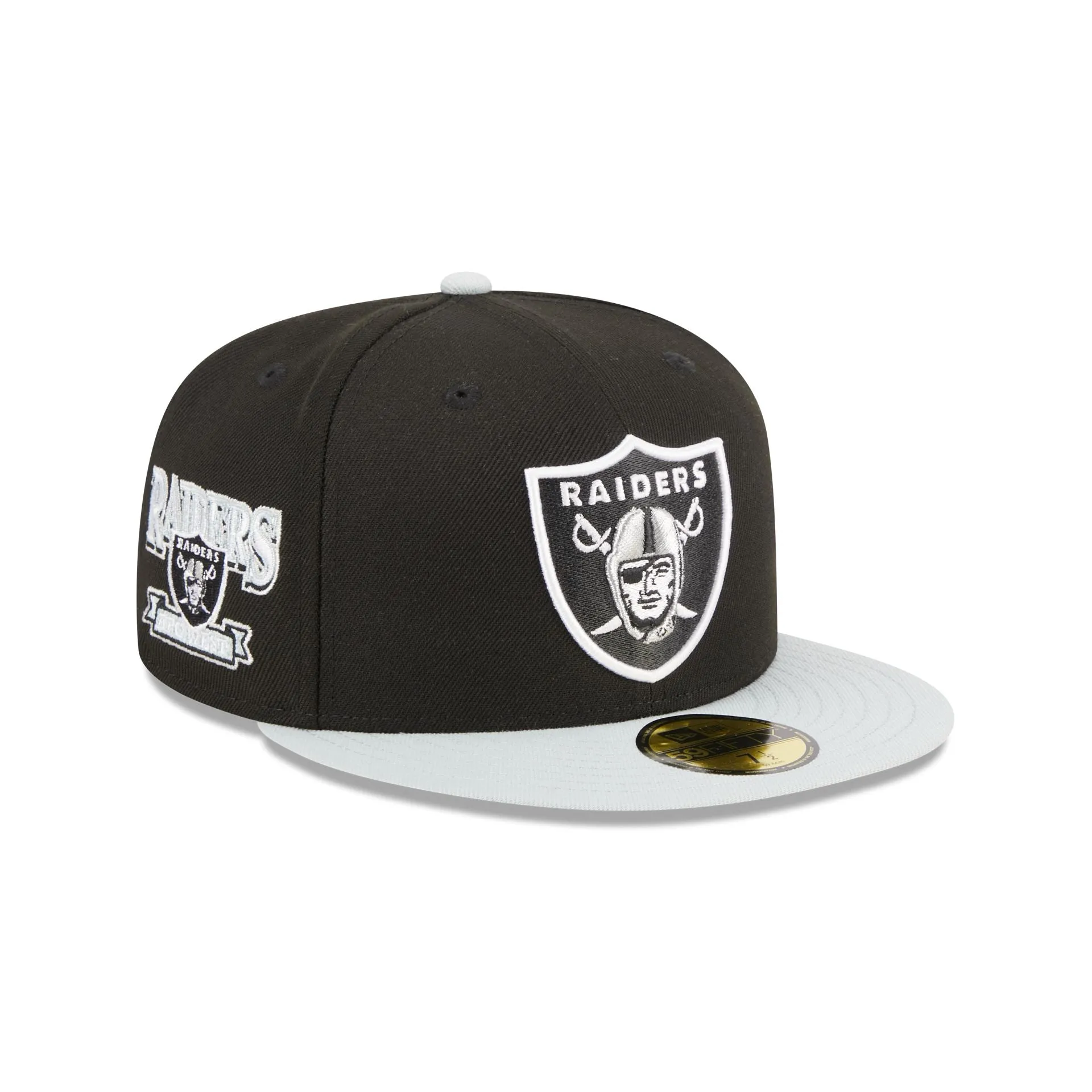 Las Vegas Raiders Throwback Hidden 59FIFTY Fitted Hat sold by New Era