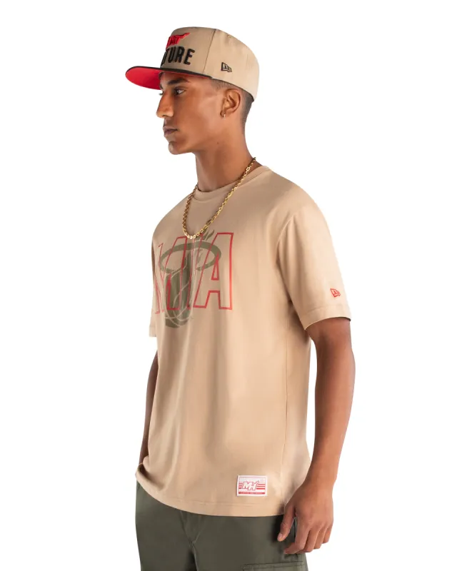 Miami Heat 2023 City Edition Tan T-Shirt sold by New Era