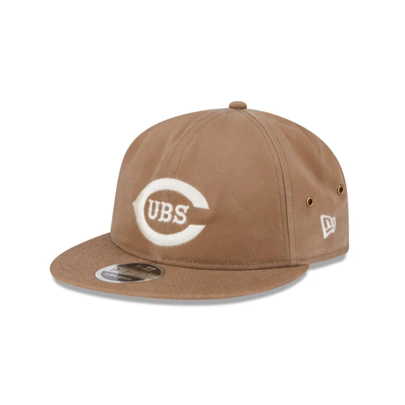 Chicago Cubs Khaki Retro Crown 9FIFTY Adjustable Hat sold by New Era