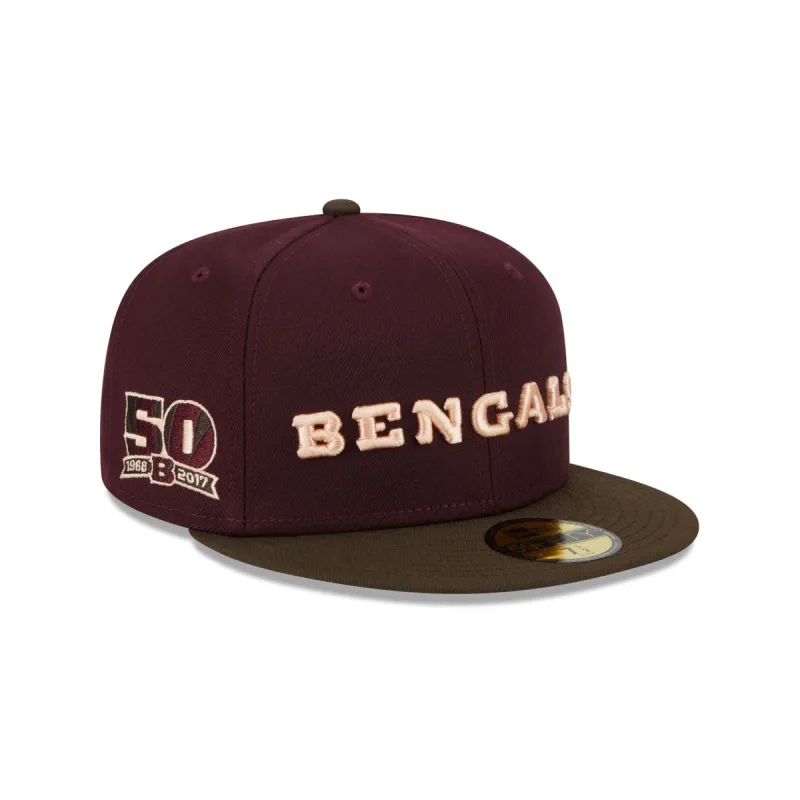 Cincinnati Bengals Berry Chocolate 59FIFTY Fitted Hat made by New Era