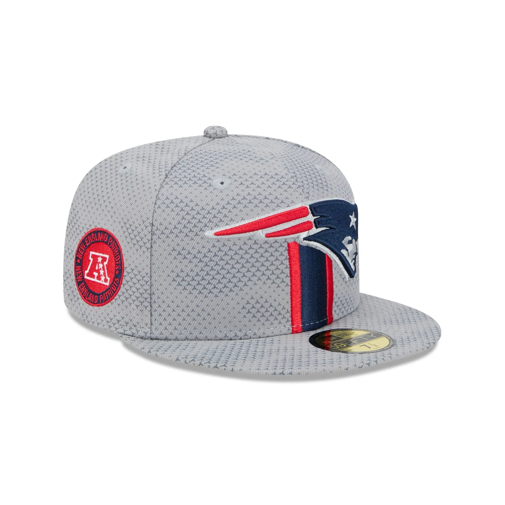New England Patriots 2024 Sideline Gray 59FIFTY Fitted Hat sold by New Era