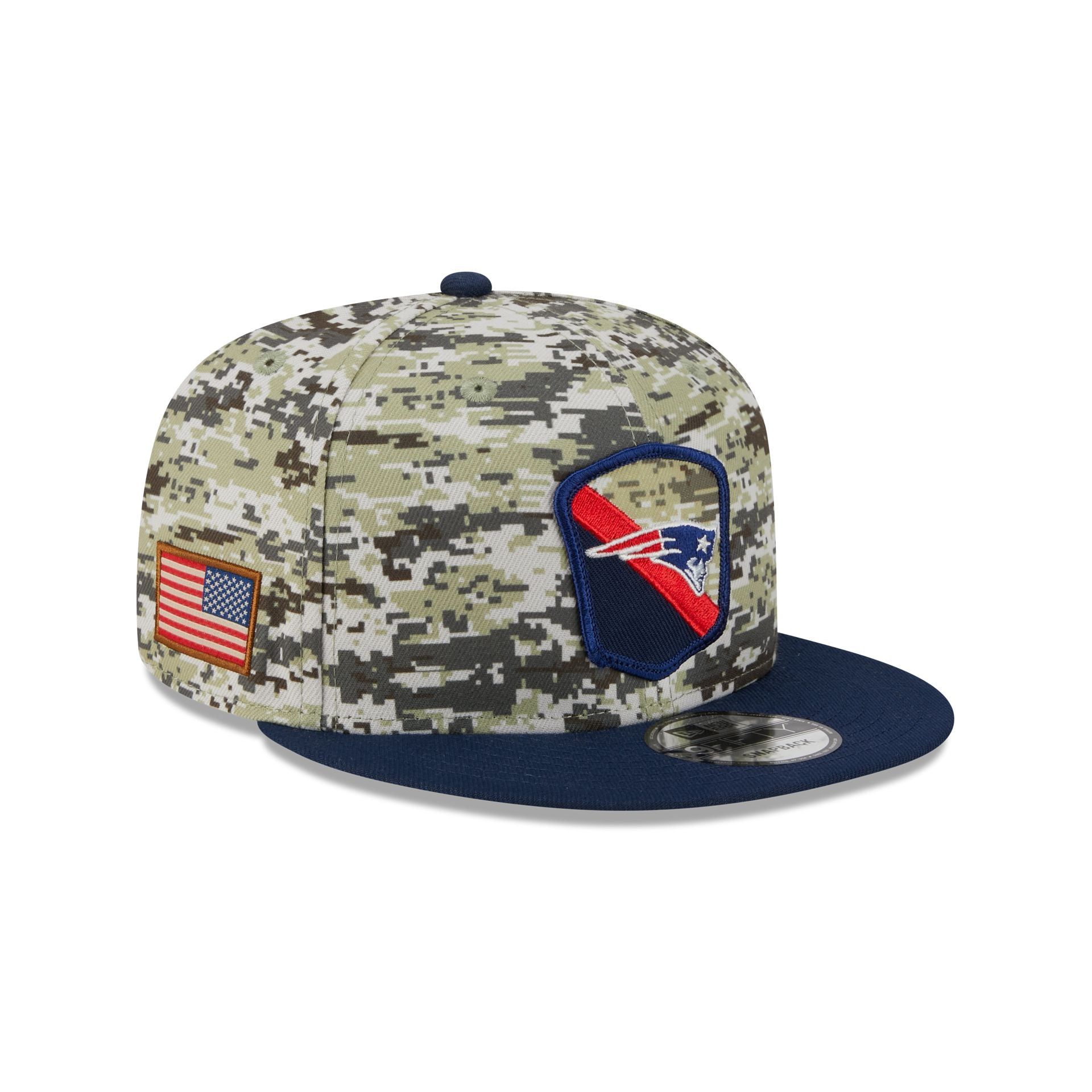 New England Patriots 2023 Salute to Service Camo 9FIFTY Snapback Hat sold by New Era