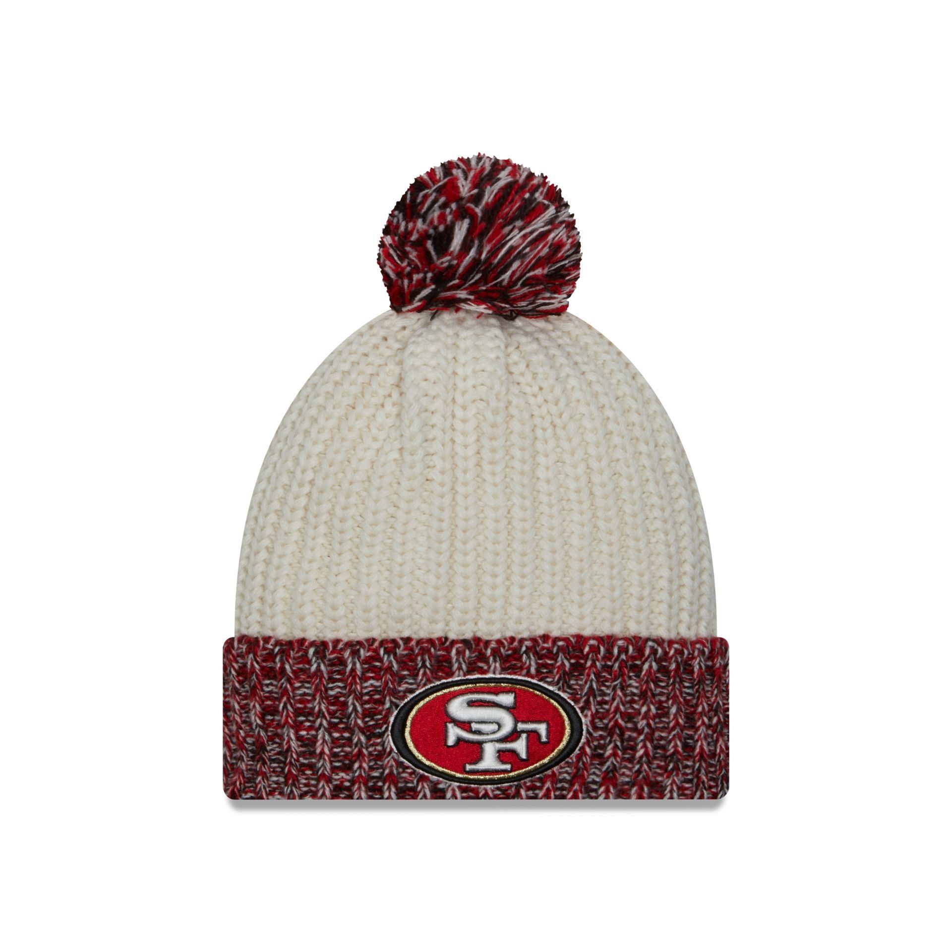 San Francisco 49ers Throwback Women's Pom Knit Hat sold by New Era