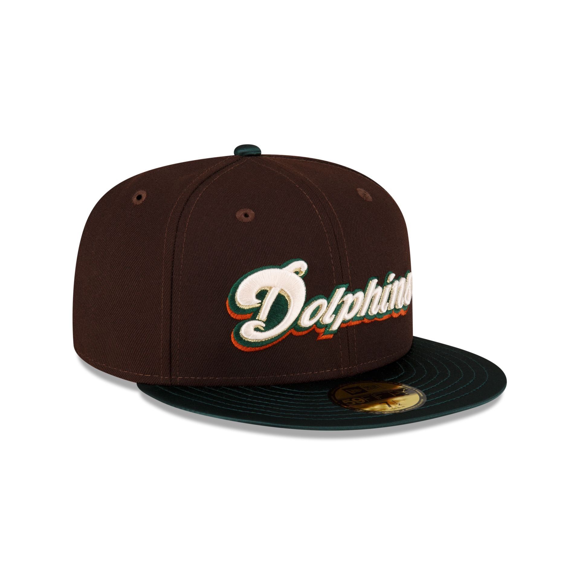Just Caps Green Satin Miami Dolphins 59FIFTY Fitted Hat sold by New Era product image thumbnail 3