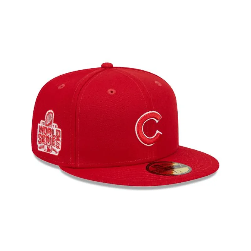 Chicago Cubs Red 59FIFTY Fitted Hat sold by New Era