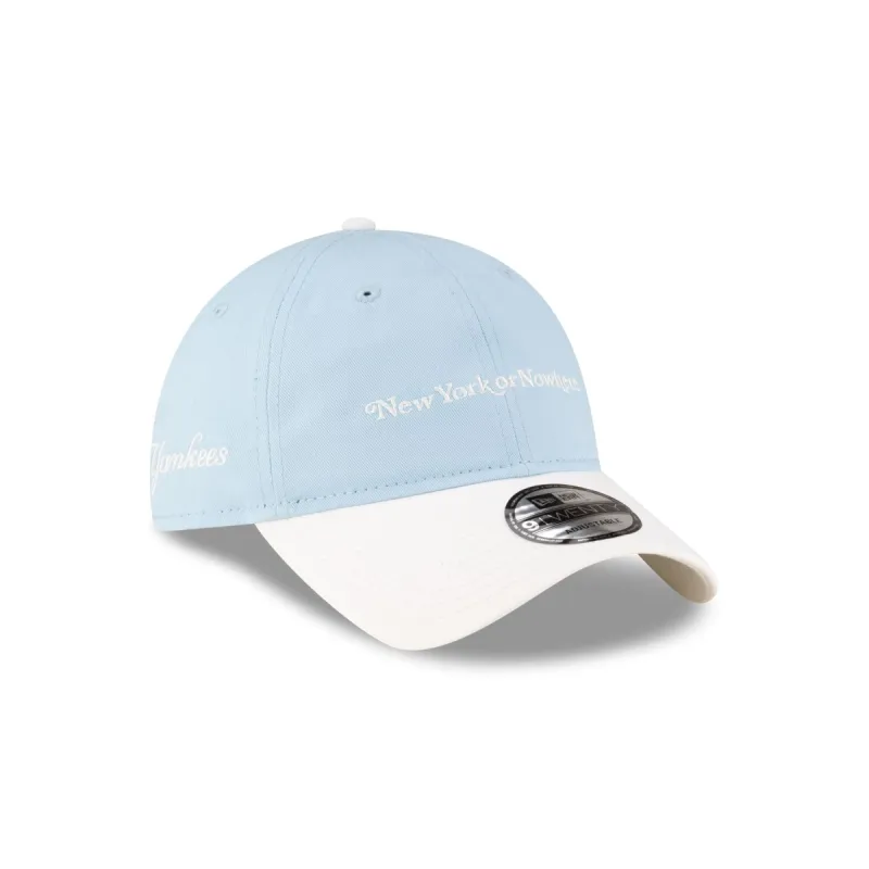 New York or Nowhere x New York Yankees Blue Wordmark 9TWENTY Adjustable Hat sold by New Era