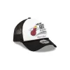Miami Heat 2024 Rally Drive White 9FORTY A-Frame Trucker Hat sold by New Era