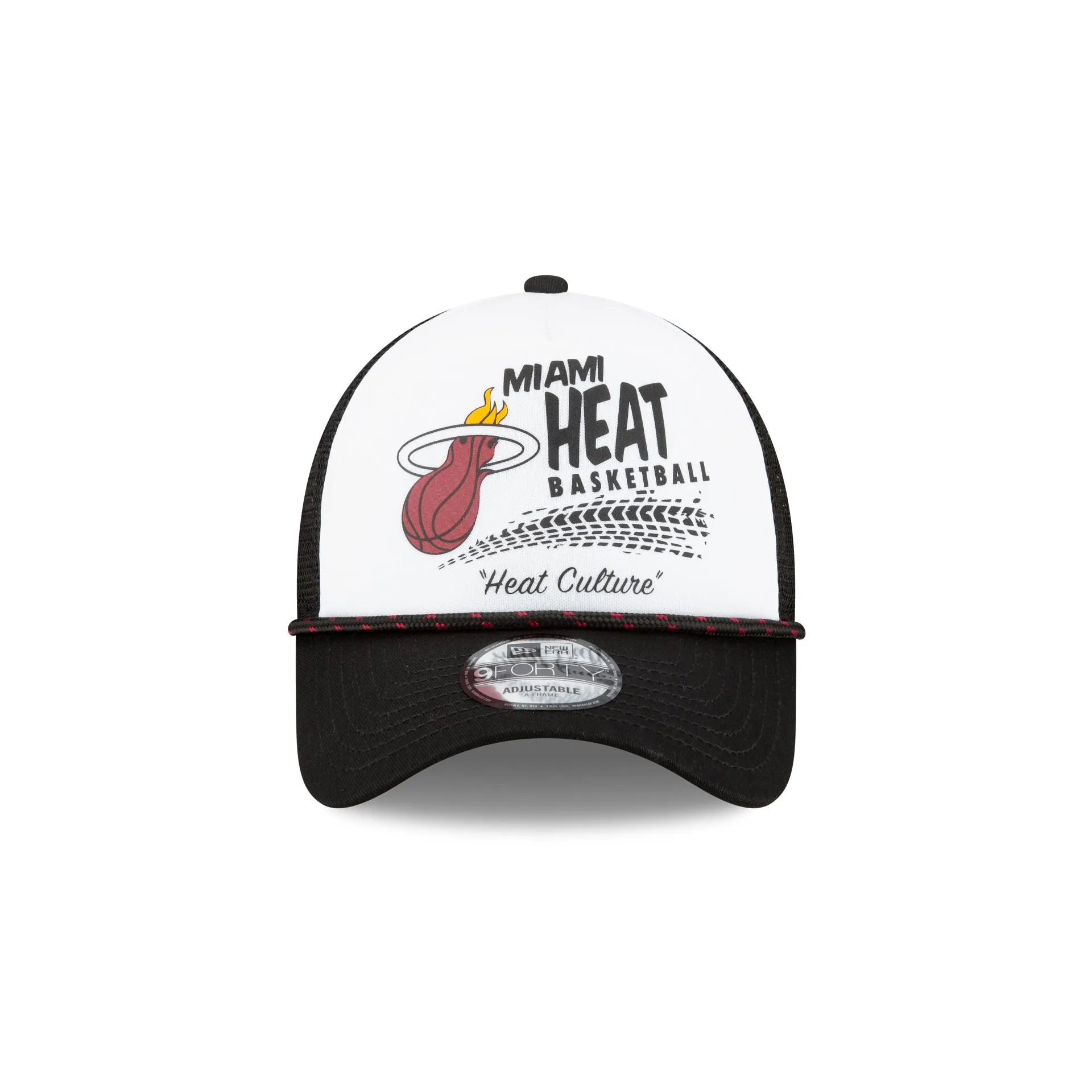 Miami Heat 2024 Rally Drive White 9FORTY A-Frame Trucker Hat sold by New Era product image thumbnail 2