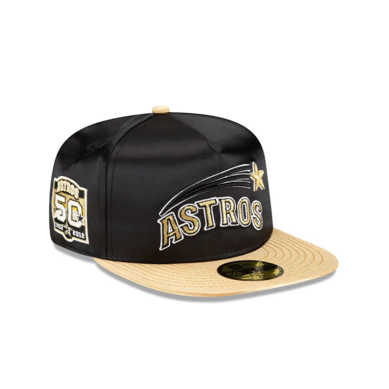 Houston Astros Metallic Gold 59FIFTY A-Frame Fitted Hat sold by New Era