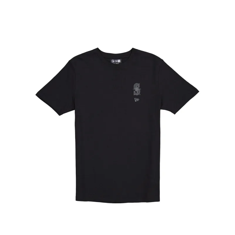 Seattle Mariners Logo Essentials Tonal Black T-Shirt sold by New Era