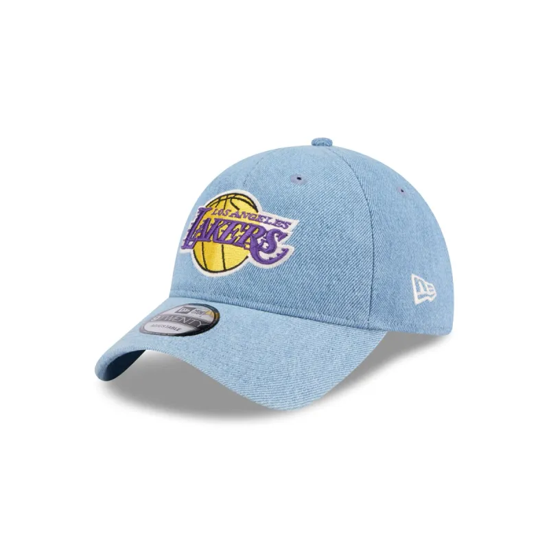 Los Angeles Lakers Washed Denim 9TWENTY Adjustable Hat sold by New Era