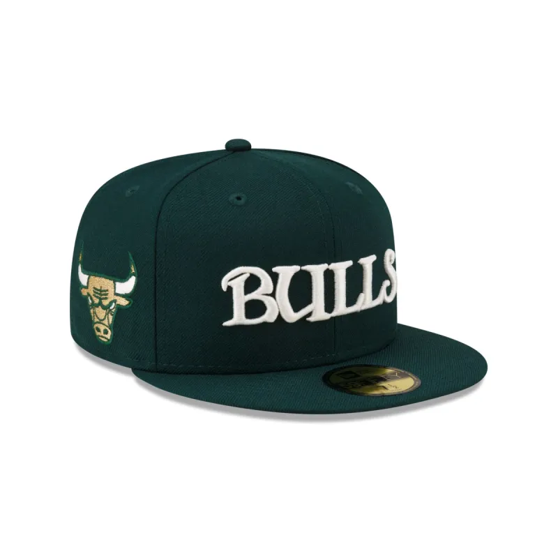 Just Caps Dark Green Wool Chicago Bulls 59FIFTY Fitted Hat sold by New Era