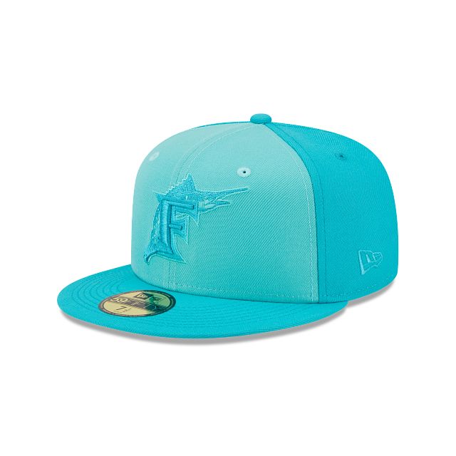 Miami Marlins Tri-Tone Team 59FIFTY Fitted Hat sold by New Era