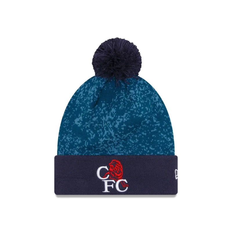 Chelsea FC Navy Pom Knit Hat sold by New Era