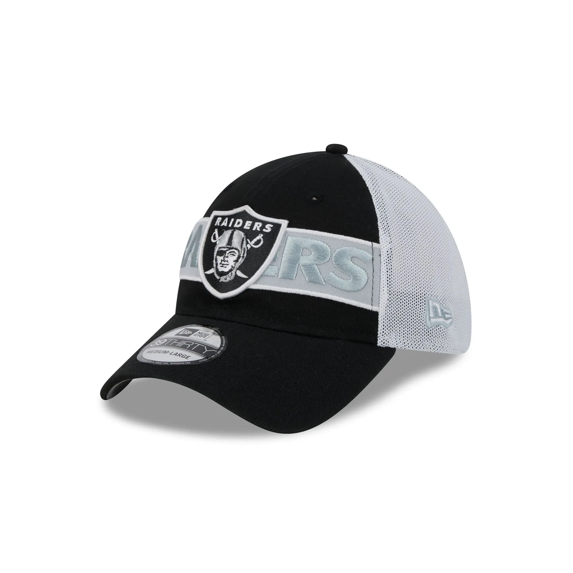 Las Vegas Raiders Banded 39THIRTY Stretch Fit Hat sold by New Era