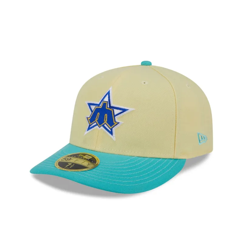 Seattle Mariners Soft Yellow Low Profile 59FIFTY Fitted Hat sold by New Era