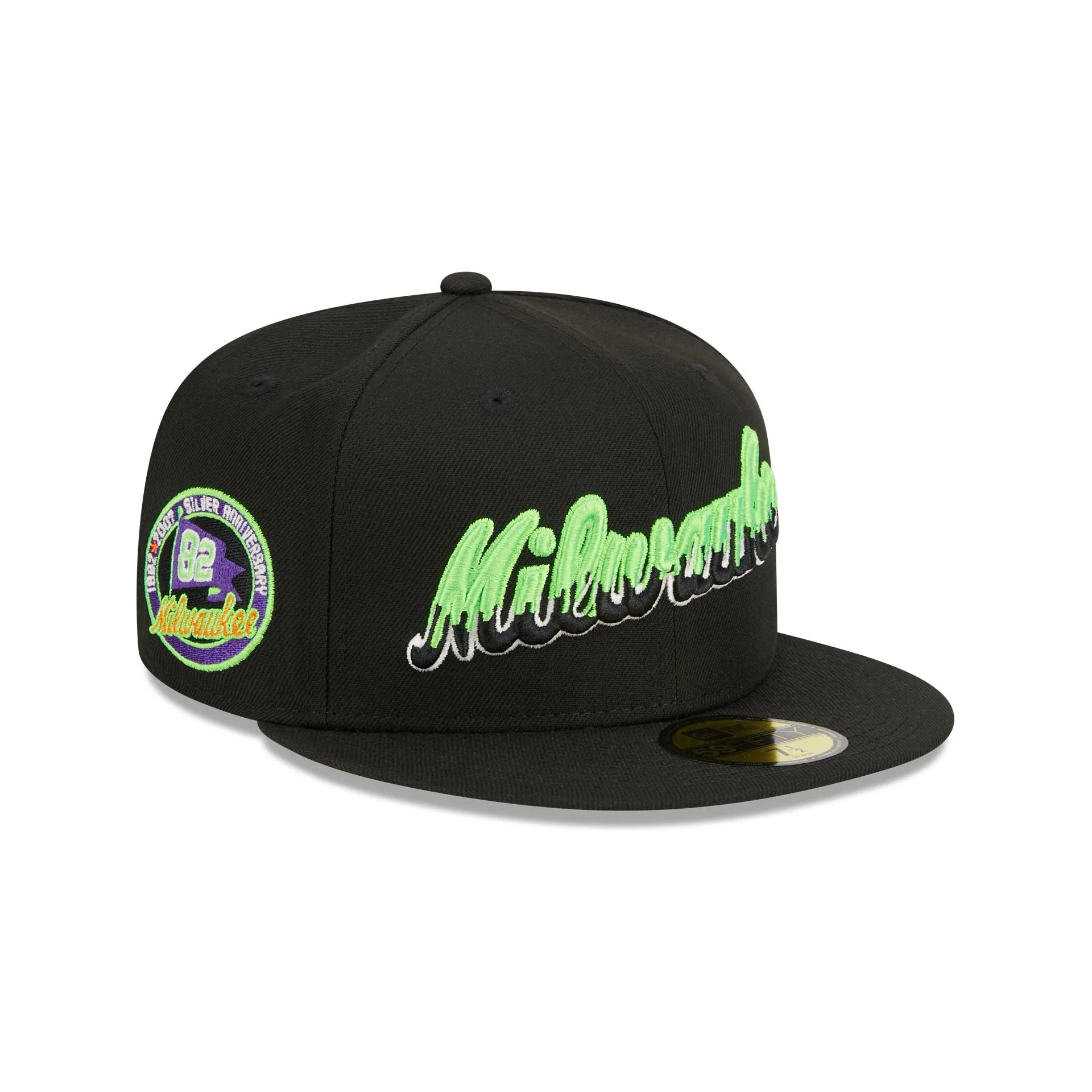 Milwaukee Brewers Slime Drip 59FIFTY Fitted Hat sold by New Era
