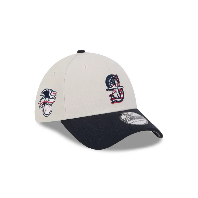 Seattle Mariners Independence Day 2024 39THIRTY Stretch Fit Hat sold by New Era