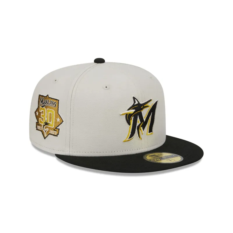 Miami Marlins Two Tone Stone 59FIFTY Fitted Hat sold by New Era