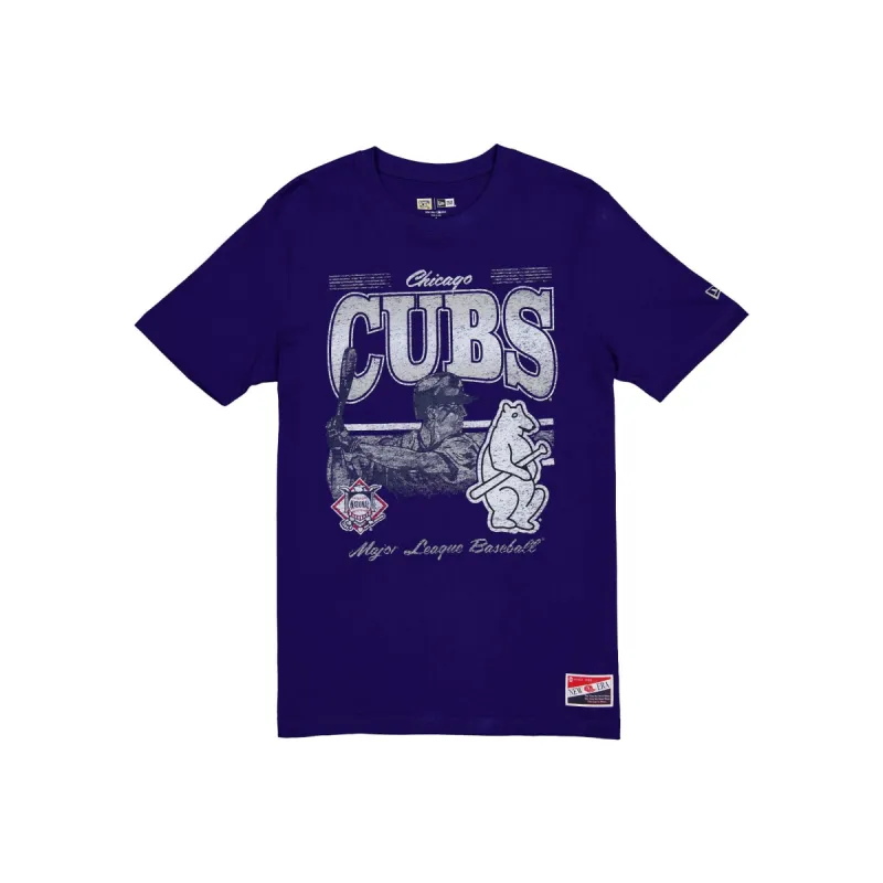 Chicago Cubs Throwback Distress T-Shirt sold by New Era