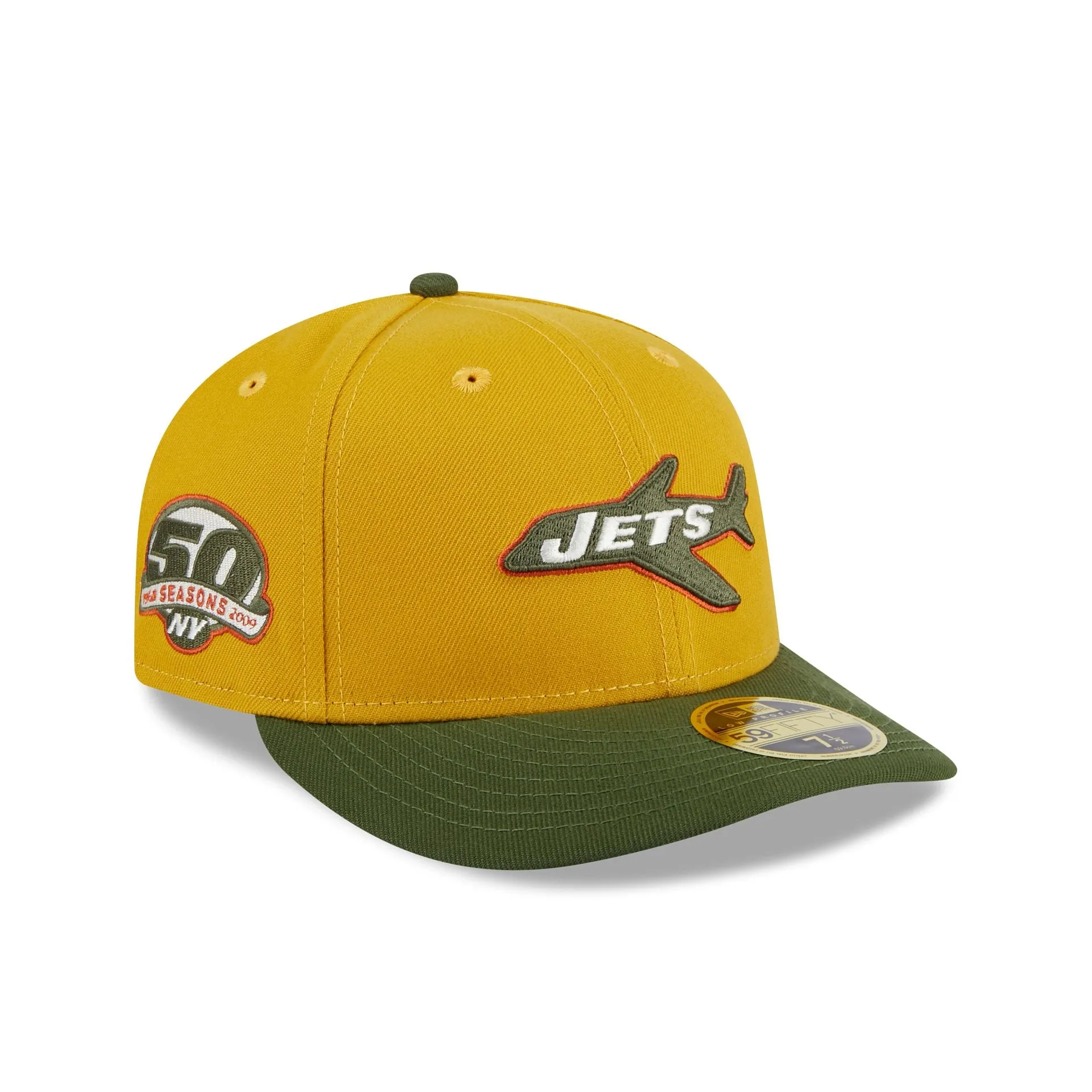 New York Jets Cinnamon Sage Low Profile 59FIFTY Fitted Hat sold by New Era