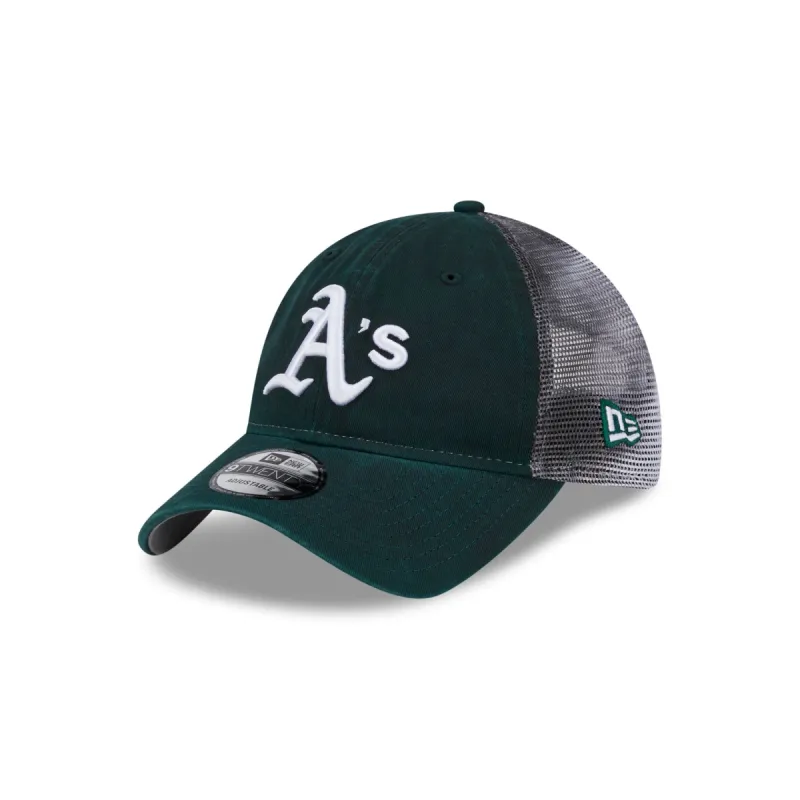 Oakland Athletics Slick 9TWENTY Trucker Hat sold by New Era