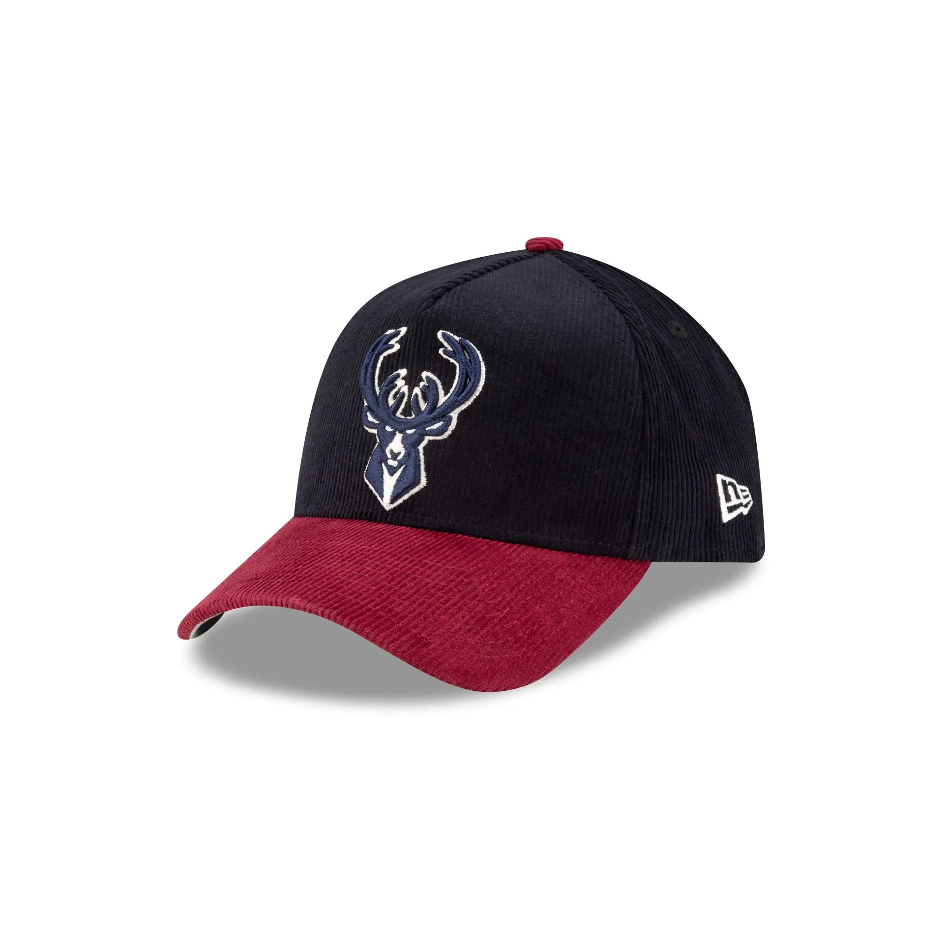 Milwaukee Bucks Navy Corduroy 9FORTY A-Frame Snapback Hat sold by New Era