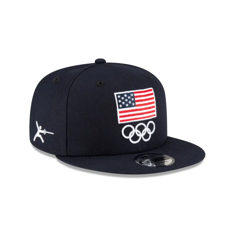 Team USA Fencing Navy 9FIFTY Snapback Hat sold by New Era