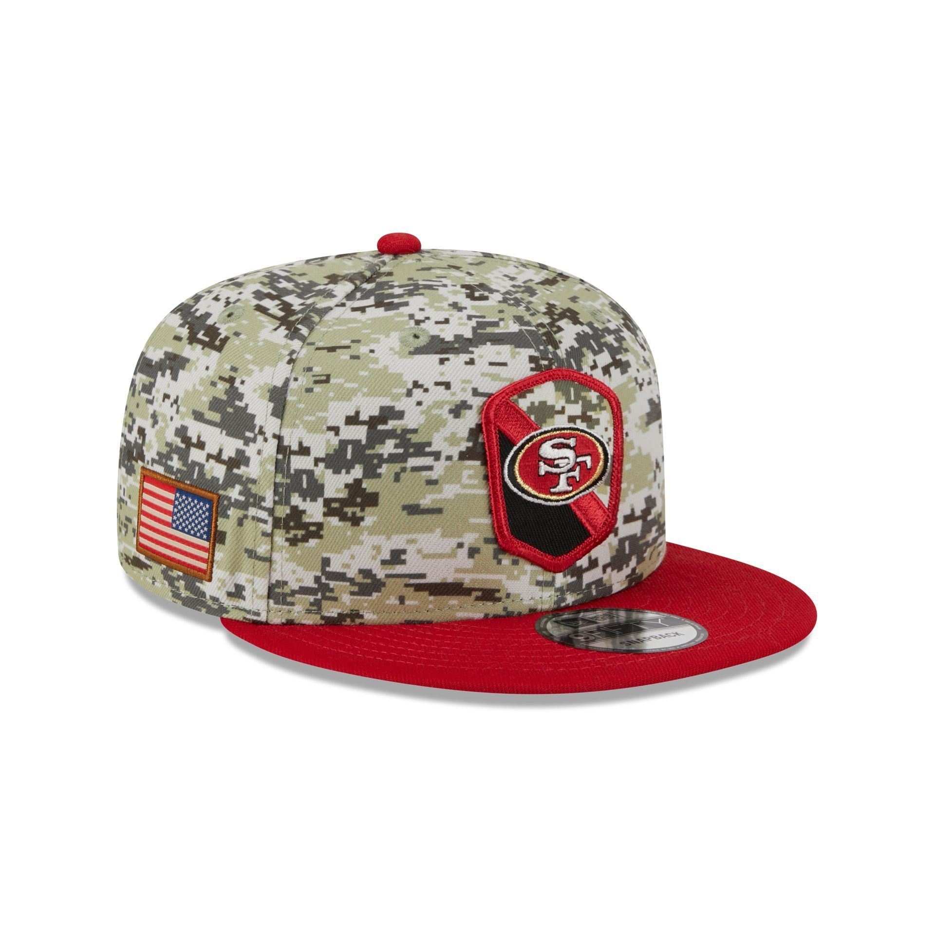 San Francisco 49ers 2023 Salute to Service Camo 9FIFTY Snapback Hat sold by New Era