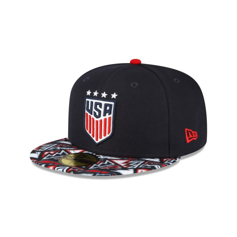 US Soccer Pattern Visor 59FIFTY Fitted Hat sold by New Era