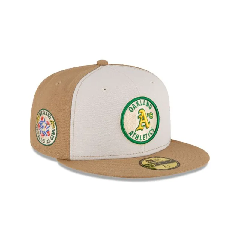 Just Caps Khaki Oakland Athletics 59FIFTY Fitted Hat sold by New Era