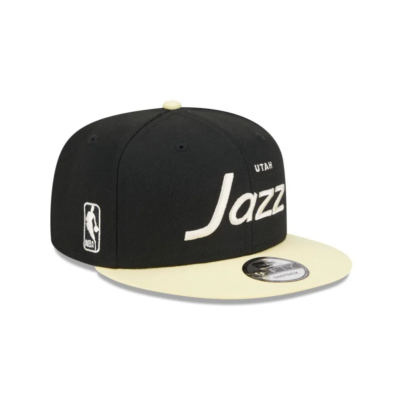 Utah Jazz Pale Yellow Visor 9FIFTY Snapback Hat sold by New Era