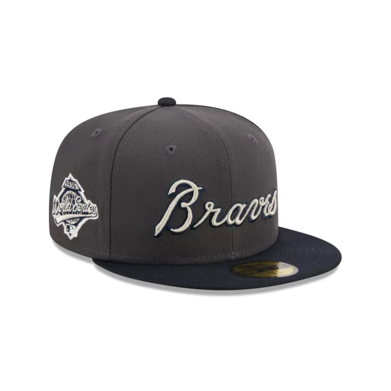 Atlanta Braves Graphite Crown 59FIFTY Fitted Hat sold by New Era