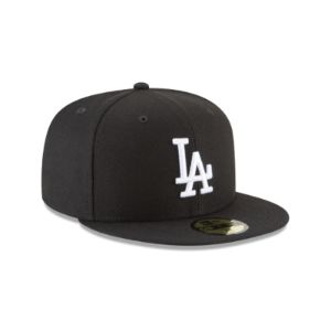 Los Angeles Dodgers Black and White Basic 59FIFTY Fitted Hat sold by New Era