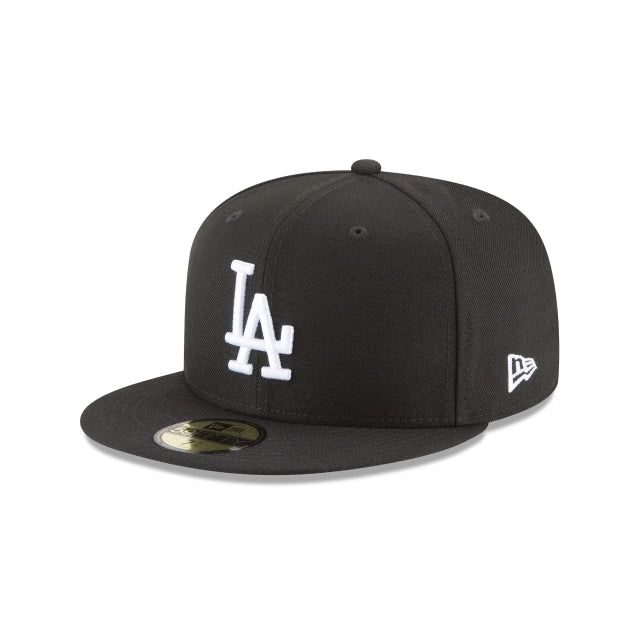Los Angeles Dodgers Black and White Basic 59FIFTY Fitted Hat sold by New Era