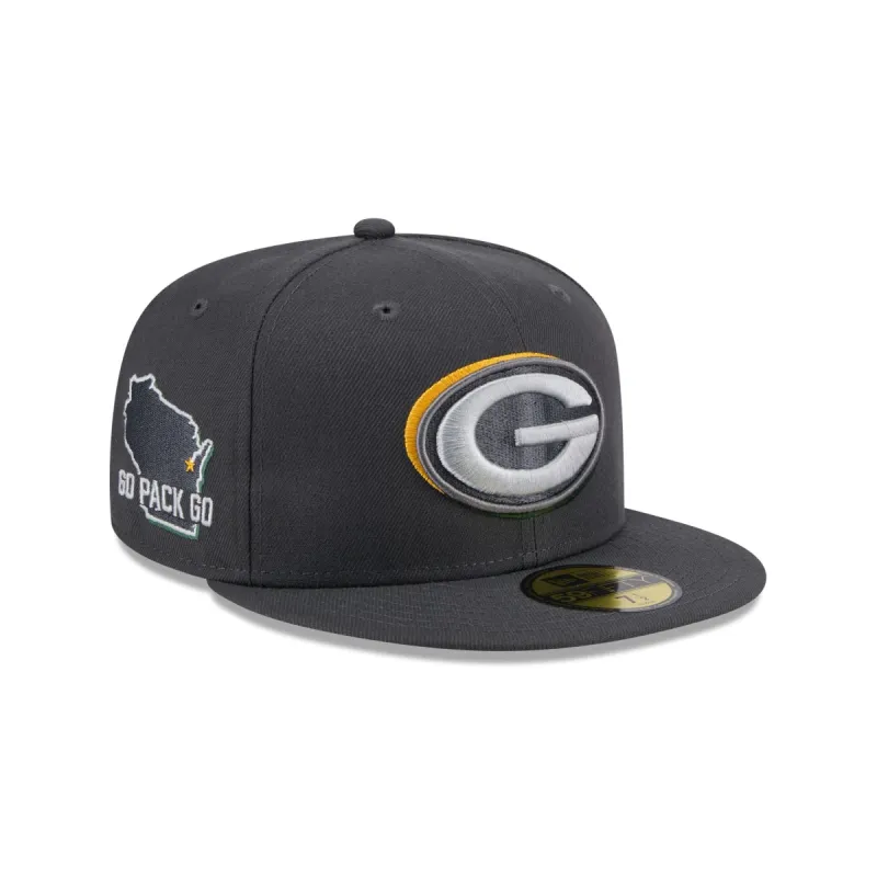 Green Bay Packers 2024 Draft Gray 59FIFTY Fitted Hat sold by New Era