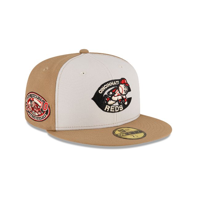 Just Caps Khaki Cincinnati Reds 59FIFTY Fitted Hat sold by New Era