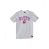 Atlanta Braves Throwback Gray Pinstripe T-Shirt sold by New Era