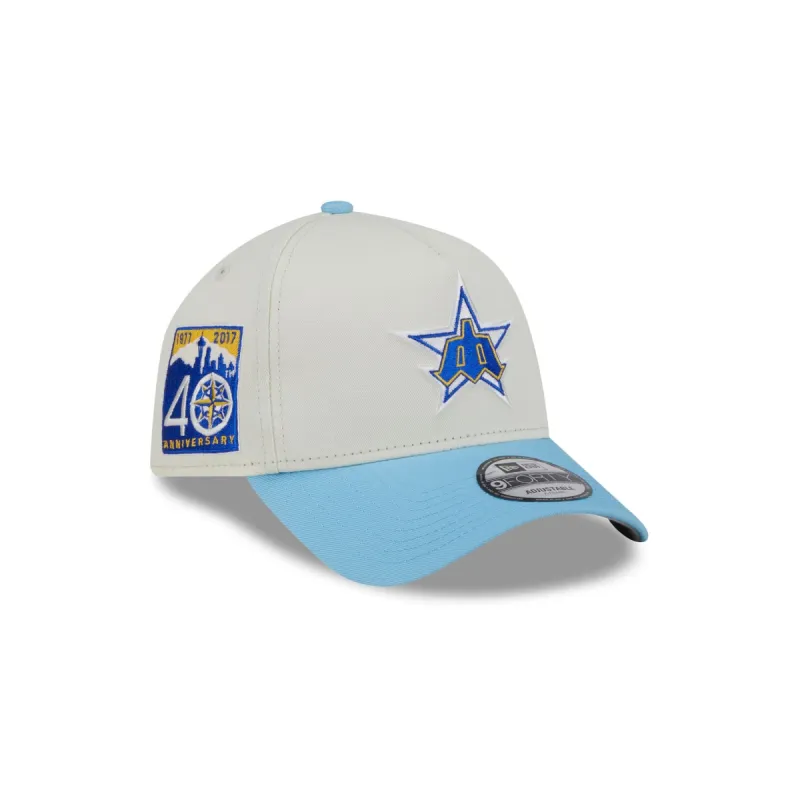 Seattle Mariners Chrome White 9FORTY A-Frame Snapback Hat sold by New Era